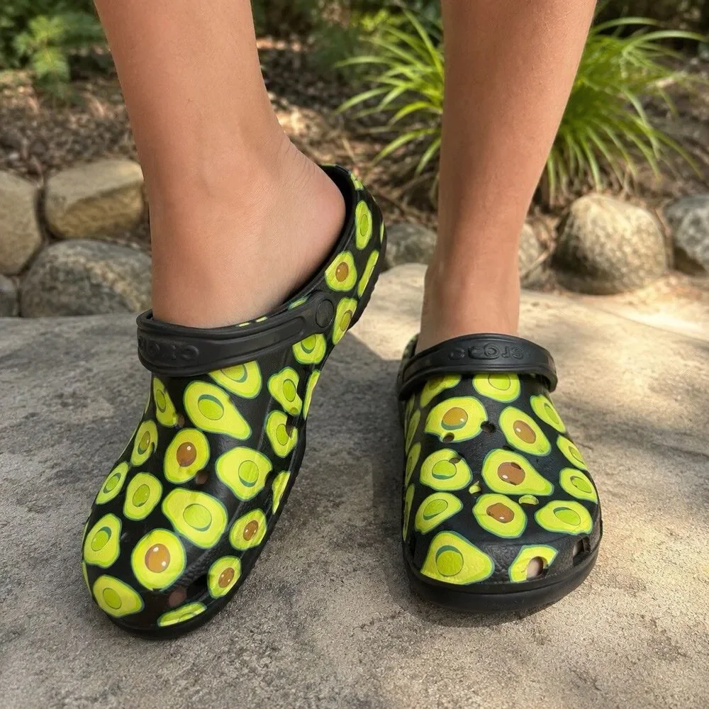 Avocado Crocs Men’s Size 11 Comfort, Footwear Novelty Clogs